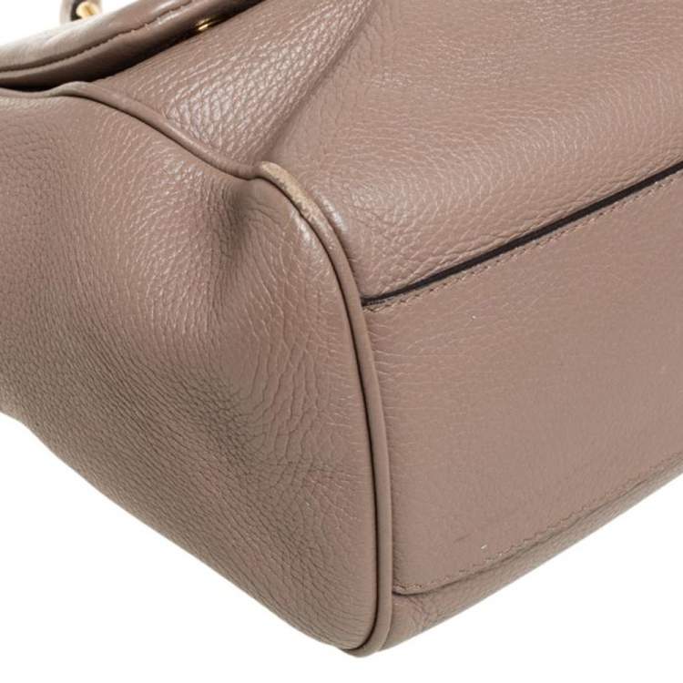 Pre Owned Dolce & Gabbana Brown Leather Miss Sicily Top Handle Bag
