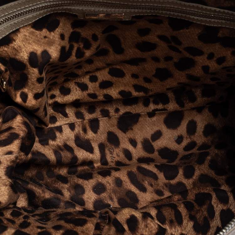 Pre Owned Dolce & Gabbana Grey Leather Escape Tote