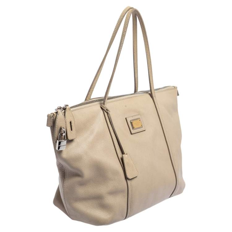 Pre Owned Dolce & Gabbana Grey Leather Escape Tote