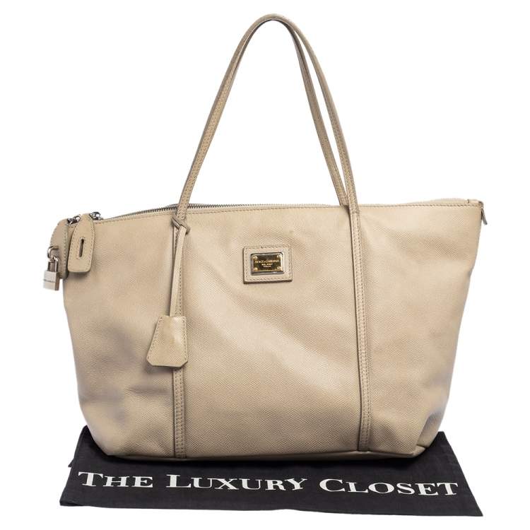 Pre Owned Dolce & Gabbana Grey Leather Escape Tote