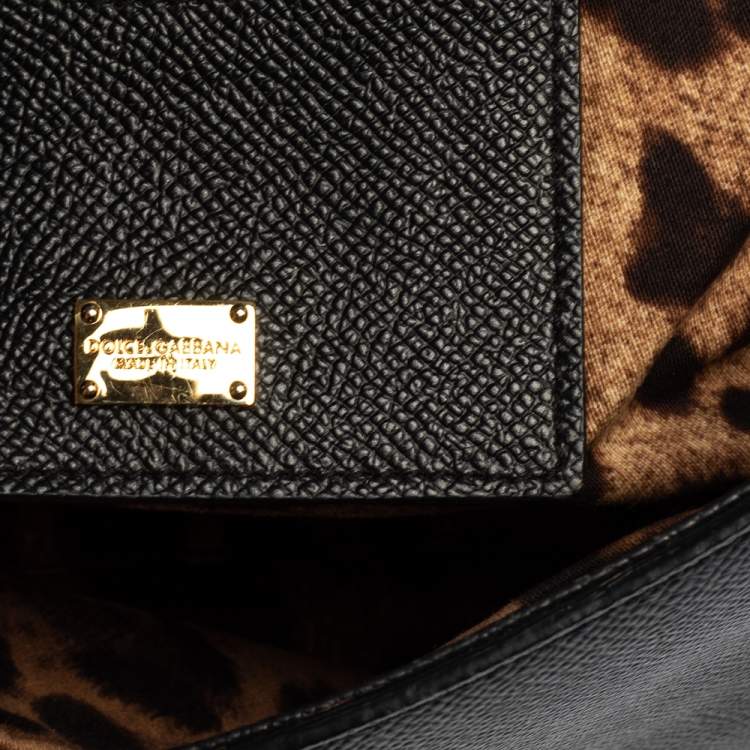 Pre Owned Dolce & Gabbana Black Leather Medium Miss Sicily Top Handle Bag