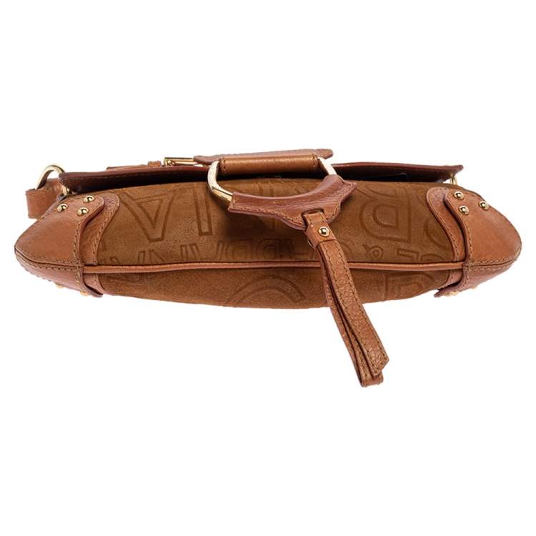 Pre Owned Dolce & Gabbana Tan Leather And Suede Shoulder Bag
