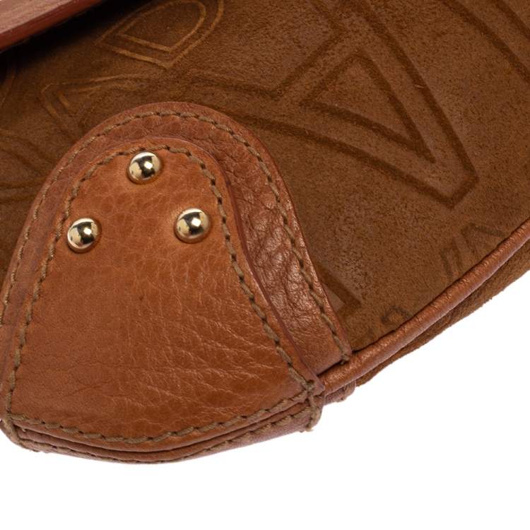 Pre Owned Dolce & Gabbana Tan Leather And Suede Shoulder Bag