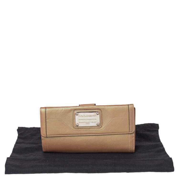 مملوكة مسبقًا Dolce & Gabbana Brown Leather Continental Wallet
