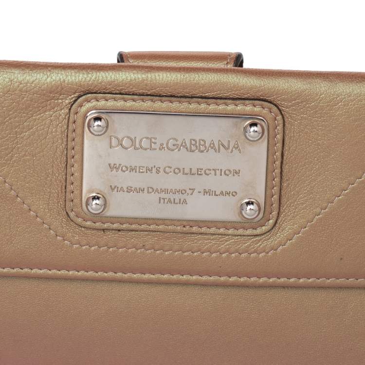 مملوكة مسبقًا Dolce & Gabbana Brown Leather Continental Wallet