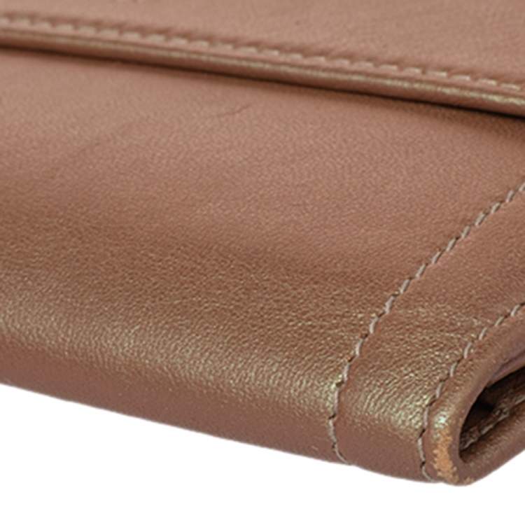 مملوكة مسبقًا Dolce & Gabbana Brown Leather Continental Wallet