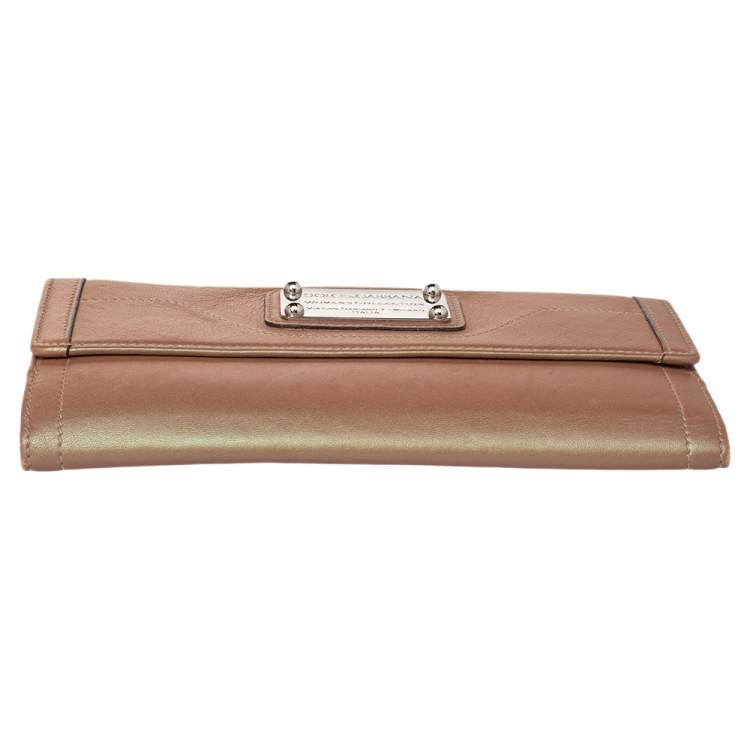 مملوكة مسبقًا Dolce & Gabbana Brown Leather Continental Wallet