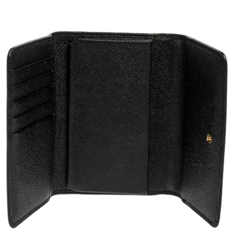 Pre Owned Dolce & Gabbana Black Leather Sicily Von Wallet on Chain