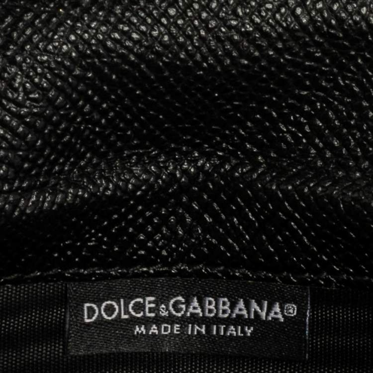 Pre Owned Dolce & Gabbana Black Leather Sicily Von Wallet on Chain