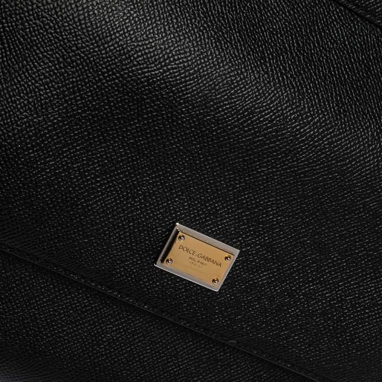 Pre Owned Dolce & Gabbana Black Leather Medium Miss Sicily Top Handle Bag