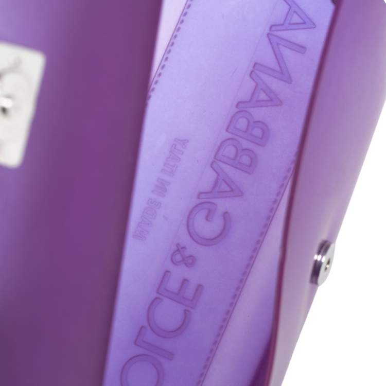 Pre Owned Dolce & Gabbana Purple PVC Medium Miss Sicily Top Handle Bag