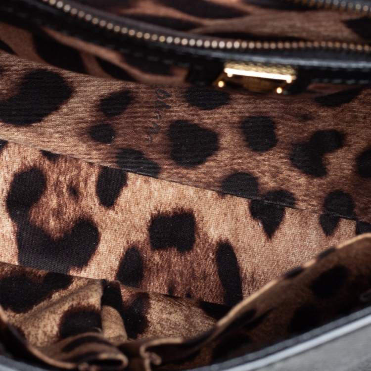 Pre Owned Dolce & Gabbana Black Leather Medium Miss Sicily Top Handle Bag