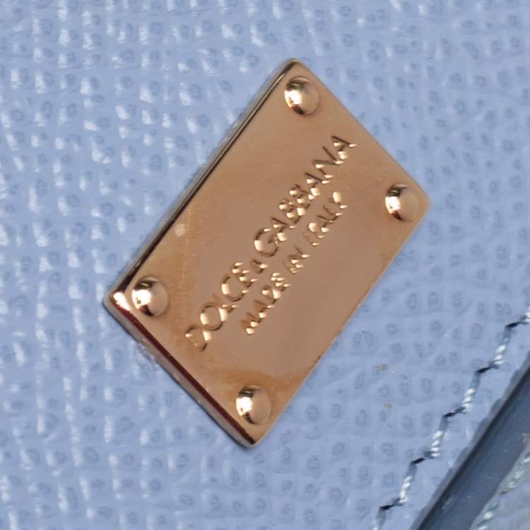 Pre Owned Dolce & Gabbana Sky Blue Leather Large Miss Sicily Top Handle Bag