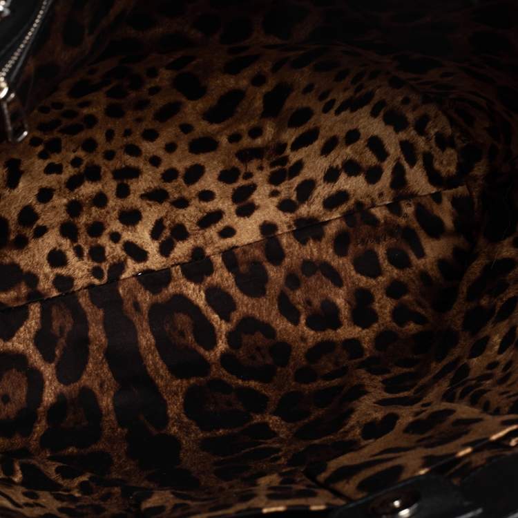 Pre Owned Dolce & Gabbana Black Quilted Leather Chain Shopper Tote