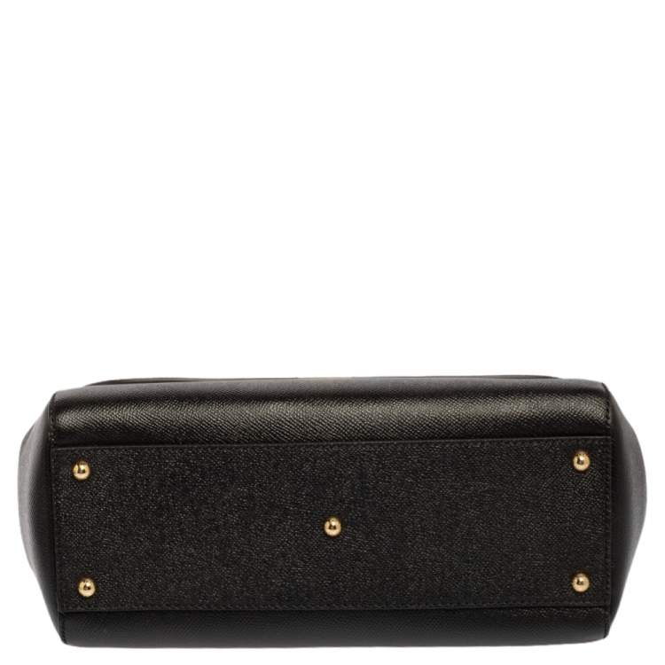 Pre Owned Dolce & Gabbana Black Leather Medium Miss Sicily Bag