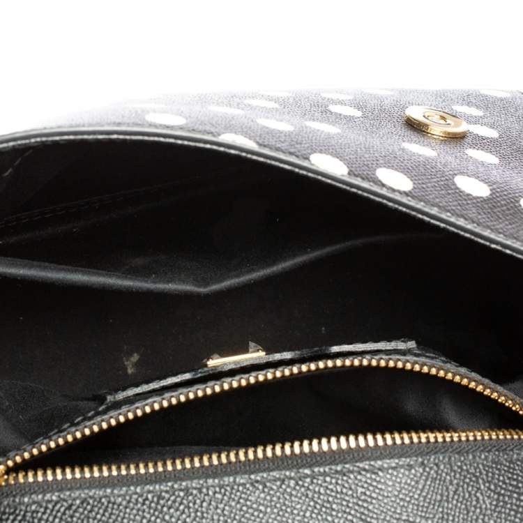 Pre Owned Dolce and Gabbana Multicolor Floral And Polka Dot Print Leather Medium Miss Sicily Top Handle Bag