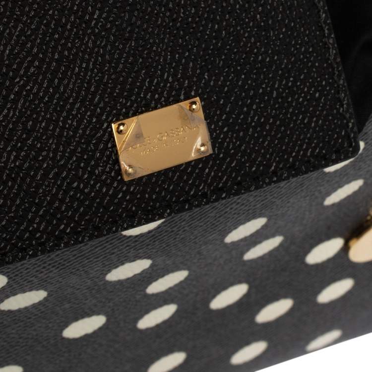 Pre Owned Dolce and Gabbana Multicolor Floral And Polka Dot Print Leather Medium Miss Sicily Top Handle Bag