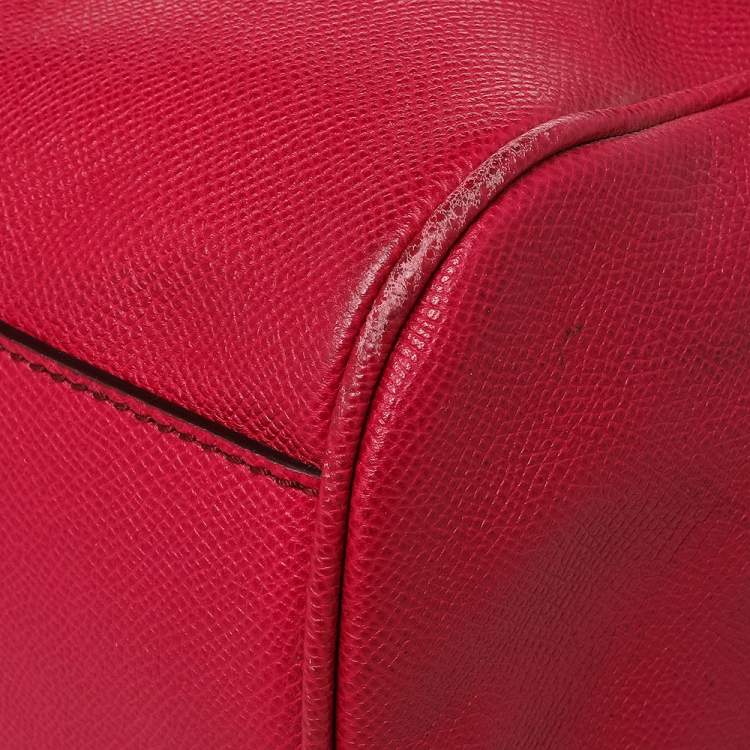 Pre Owned Dolce & Gabbana Pink Leather Large Miss Sicily Top Handle Bag