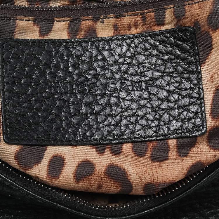 Pre Owned Dolce & Gabbana Black Leather Miss Camp Satchel