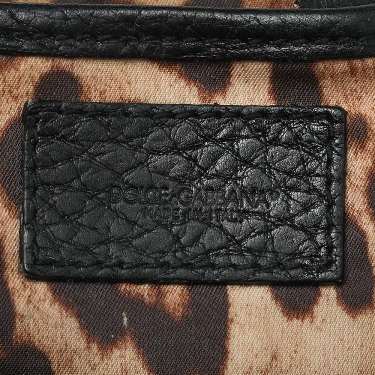 Pre Owned Dolce & Gabbana Black Leather Miss Camp Satchel
