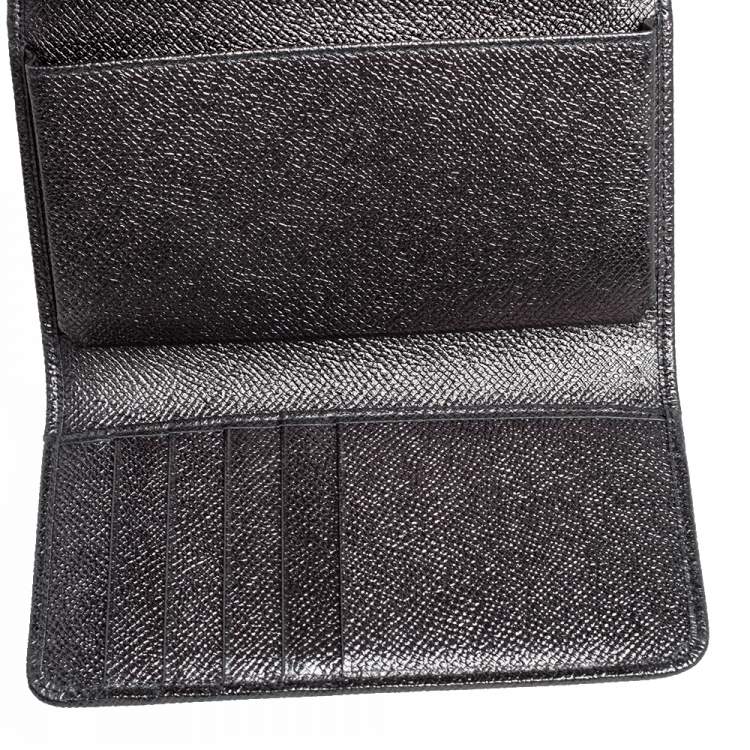 Pre Owned Dolce & Gabbana Metallic Leather Miss Sicily Von Studded Wallet on Chain