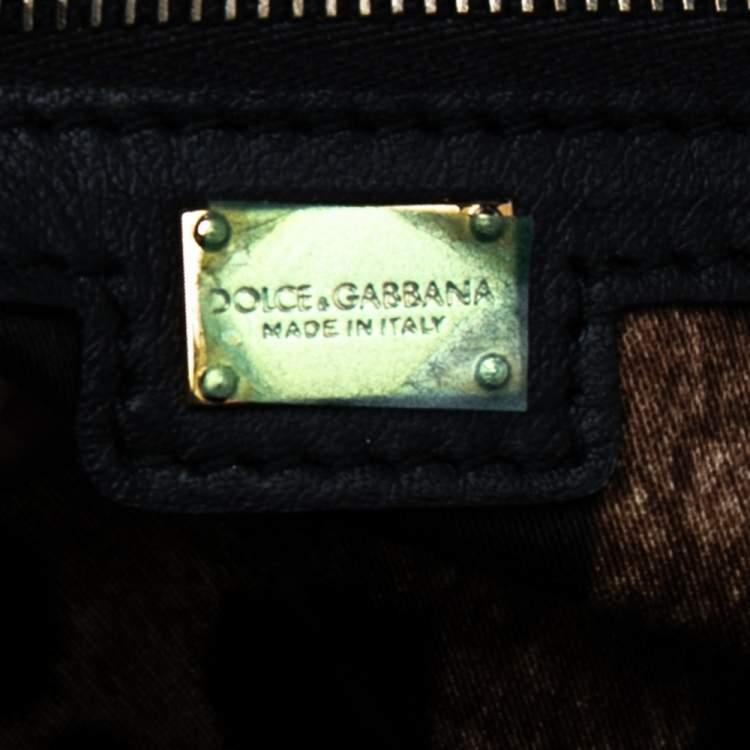 Pre Owned Dolce & Gabbana Black Leather Padlock Top Handle Bag