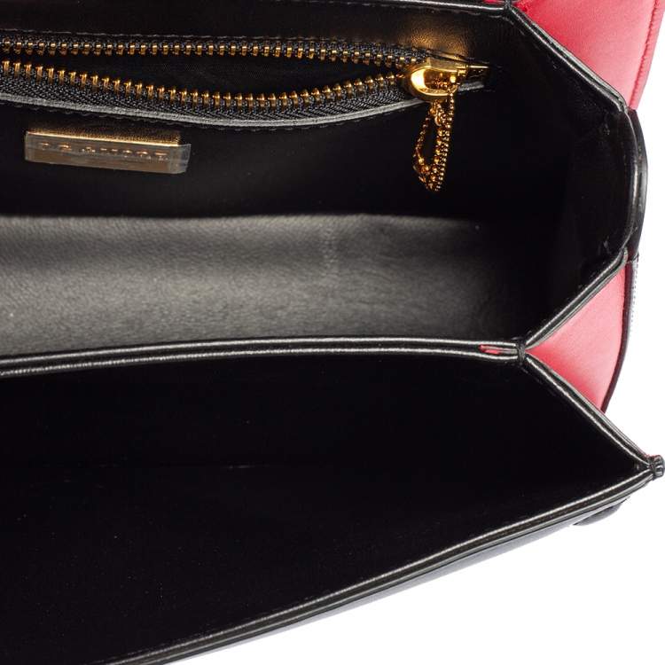 Pre Owned Dolce & Gabbana Black Leather DG Amore Top Handle Bag