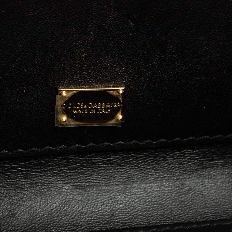 Pre Owned Dolce & Gabbana Beige/Red Leather Lucia Chain Shoulder Bag