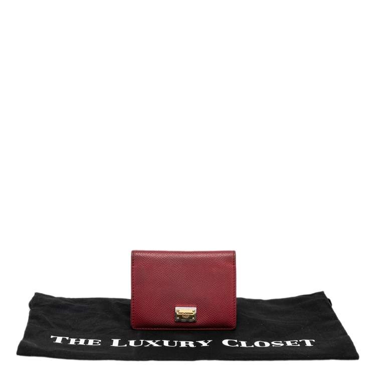 Pre Owned Dolce & Gabbana Red Leather Card Case