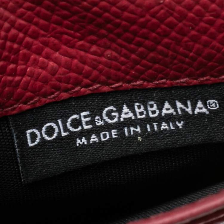 Pre Owned Dolce & Gabbana Red Leather Card Case