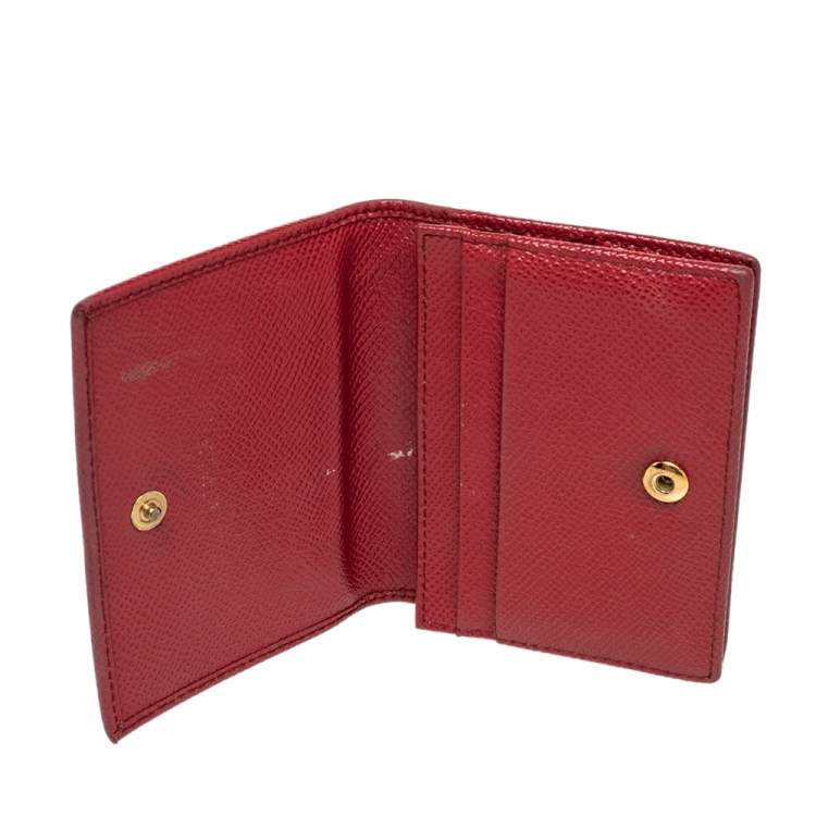 Pre Owned Dolce & Gabbana Red Leather Card Case