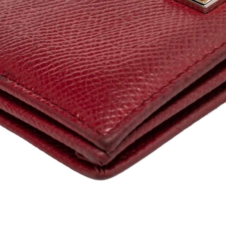Pre Owned Dolce & Gabbana Red Leather Card Case
