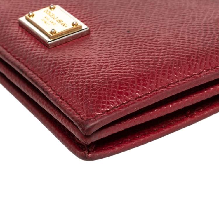 Pre Owned Dolce & Gabbana Red Leather Card Case