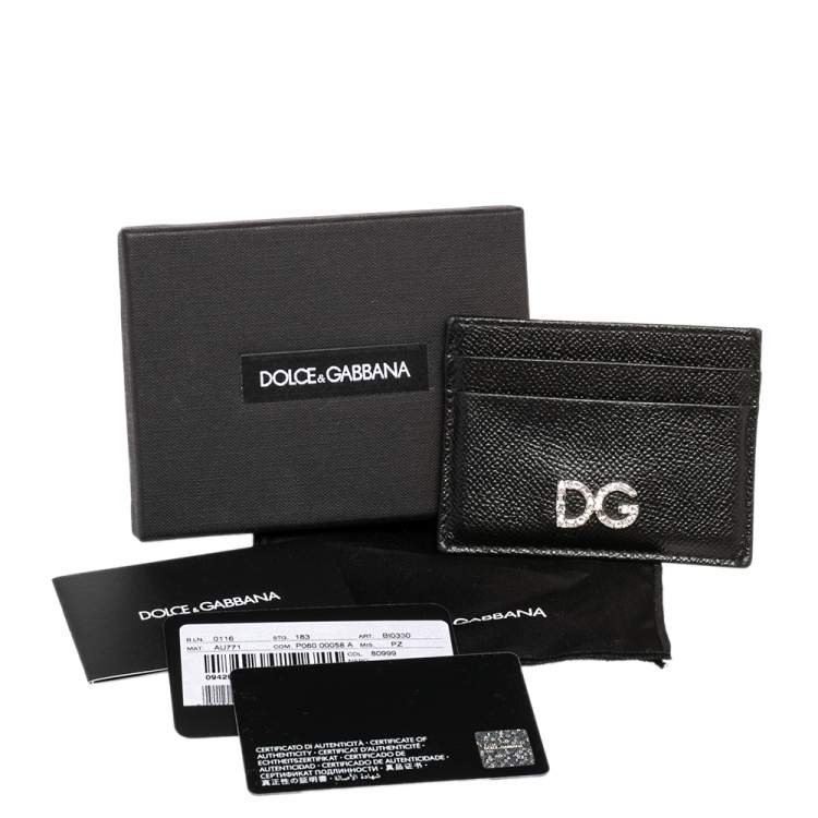 Pre Owned Dolce & Gabbana Black Leather Card Holder