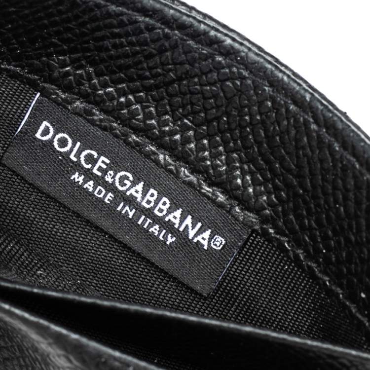 Pre Owned Dolce & Gabbana Black Leather Card Holder