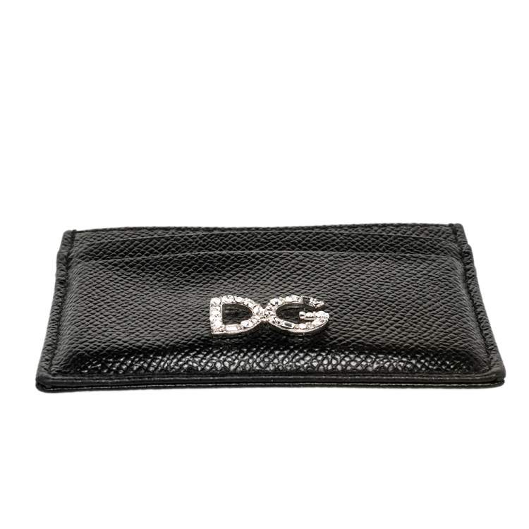 Pre Owned Dolce & Gabbana Black Leather Card Holder