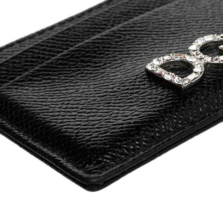 Pre Owned Dolce & Gabbana Black Leather Card Holder