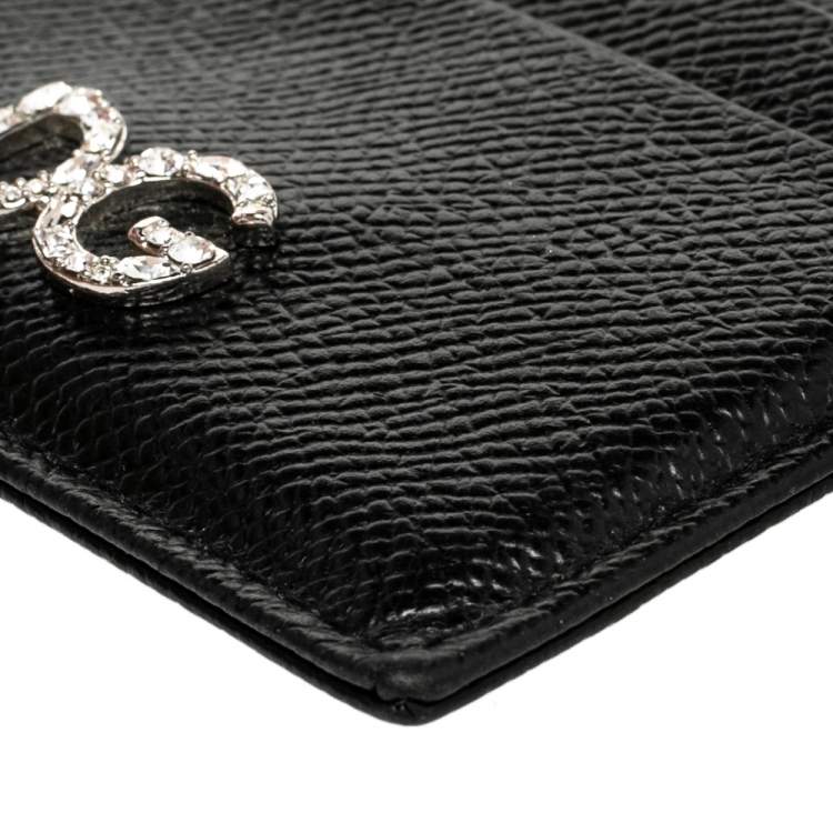 Pre Owned Dolce & Gabbana Black Leather Card Holder