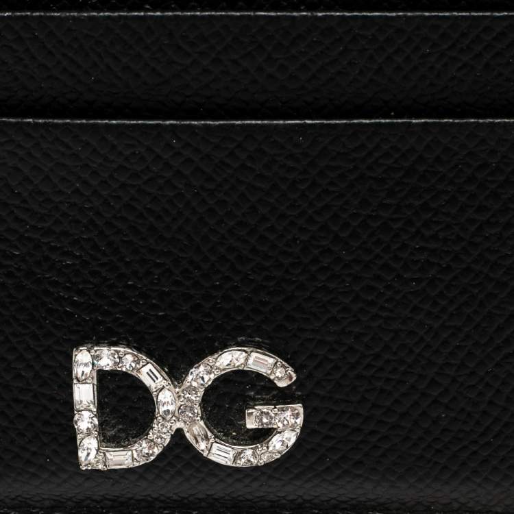 Pre Owned Dolce & Gabbana Black Leather Card Holder