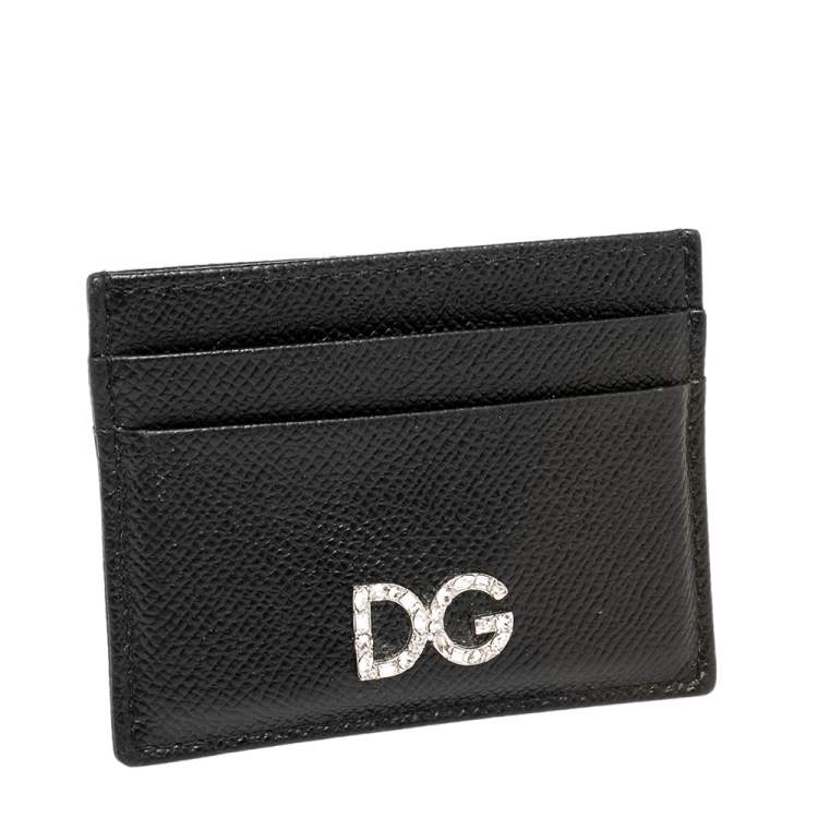 Pre Owned Dolce & Gabbana Black Leather Card Holder