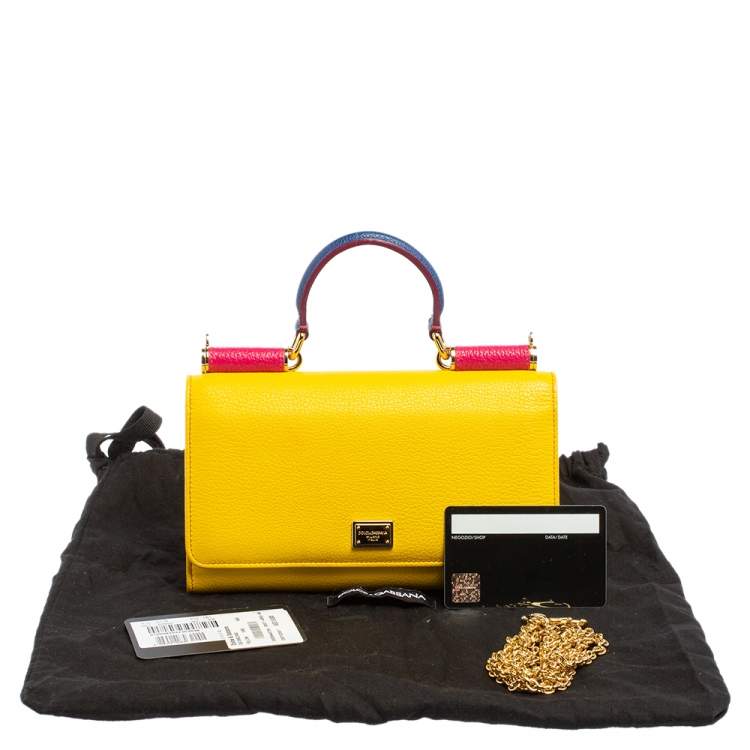 Pre Owned Dolce & Gabbana Multicolor Leather Miss Sicily Von Wallet on Chain