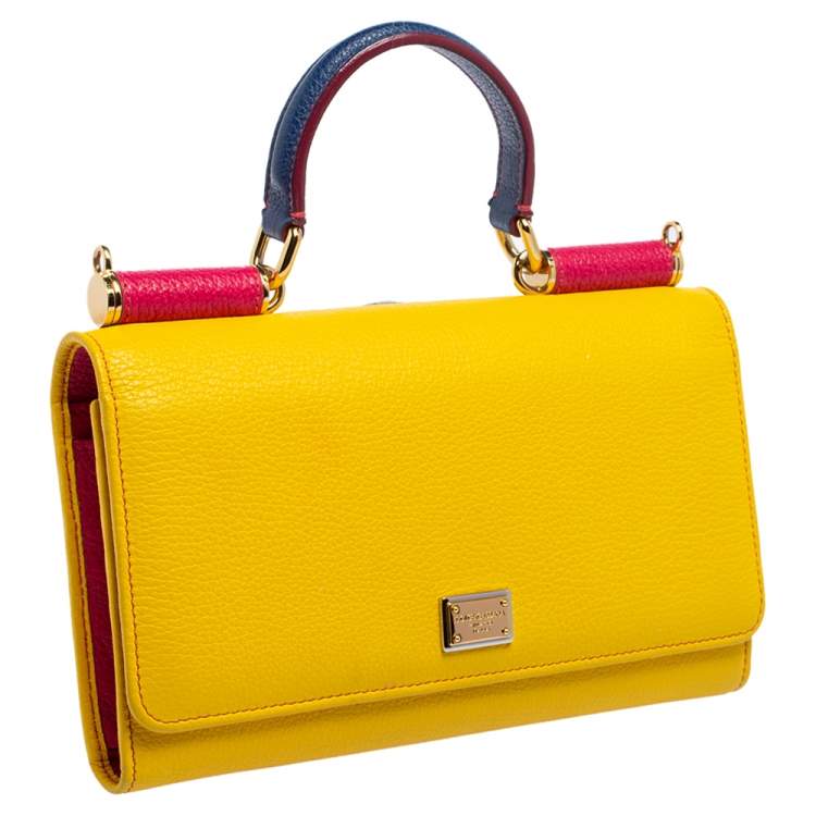 Pre Owned Dolce & Gabbana Multicolor Leather Miss Sicily Von Wallet on Chain