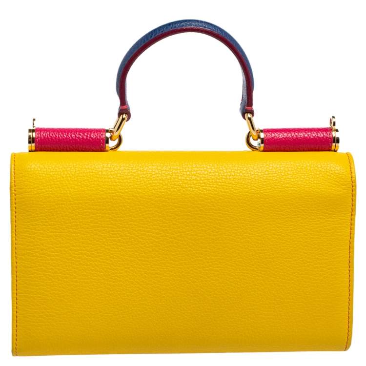 Pre Owned Dolce & Gabbana Multicolor Leather Miss Sicily Von Wallet on Chain