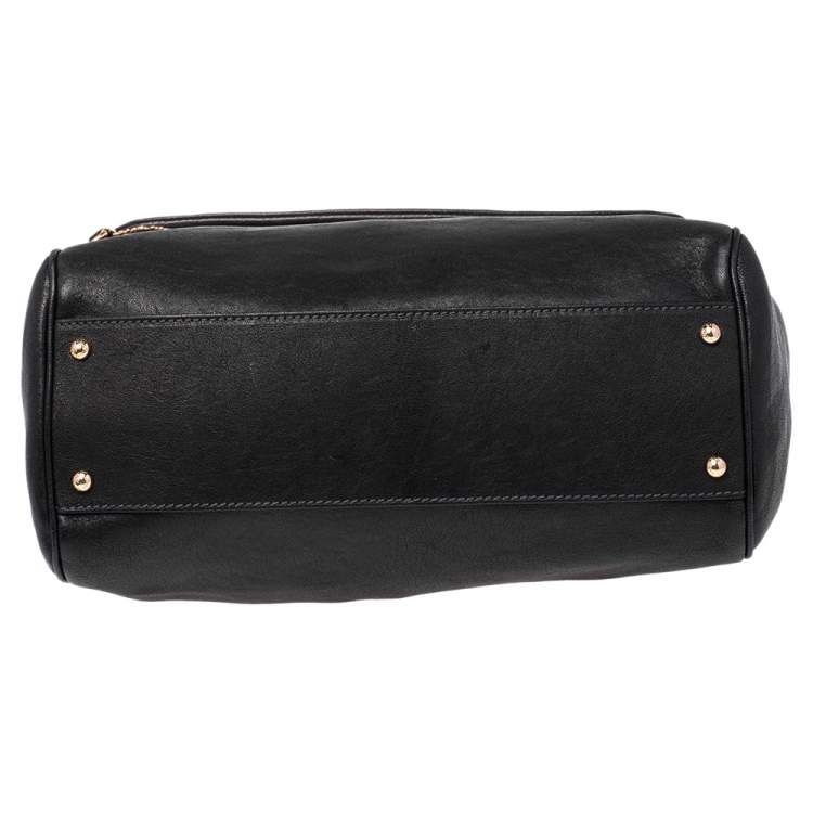 Pre Owned Dolce & Gabbana Black Leather Large Miss Sicily Top Handle Bag