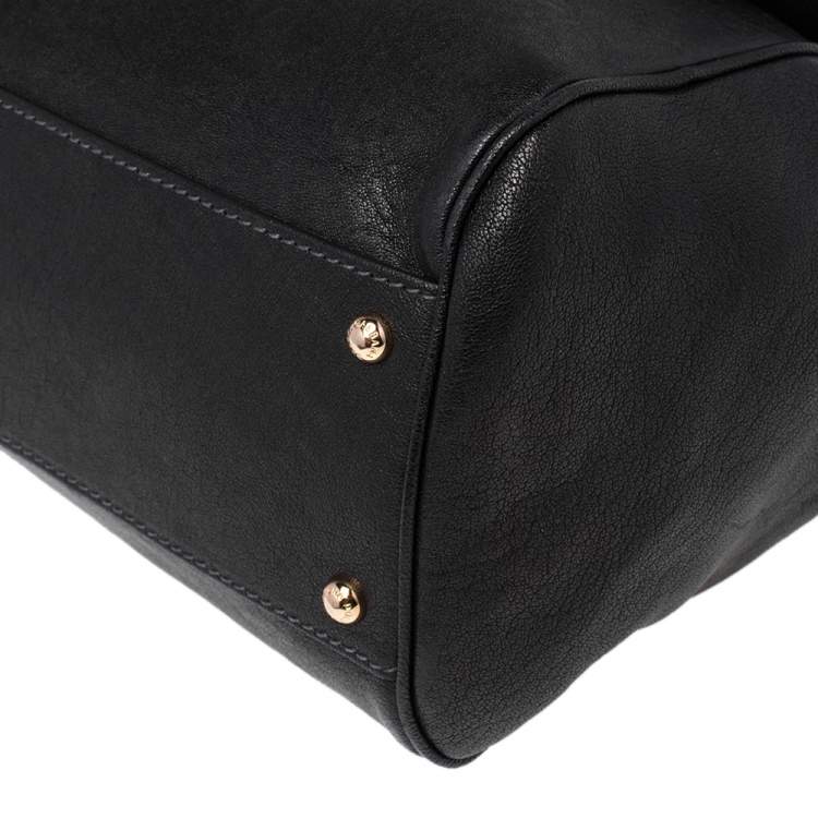 Pre Owned Dolce & Gabbana Black Leather Large Miss Sicily Top Handle Bag