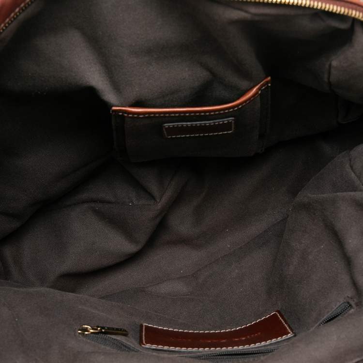 Pre Owned Dolce & Gabbana Brown Leather Miss Easy Way Satchel