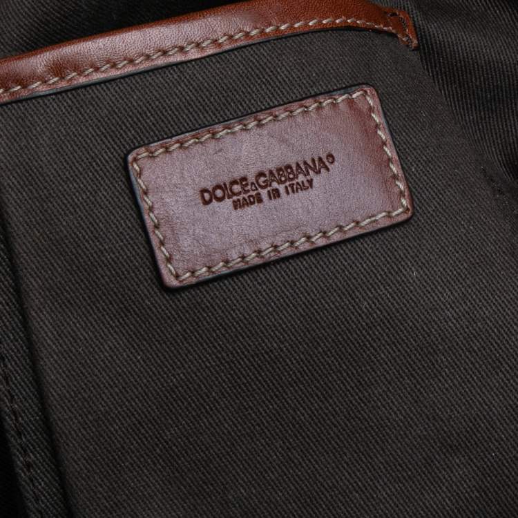 Pre Owned Dolce & Gabbana Brown Leather Miss Easy Way Satchel