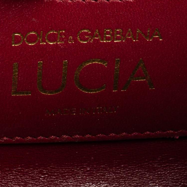 Pre Owned Dolce & Gabbana Black Lizard Embossed Leather Lucia Top Handle Bag