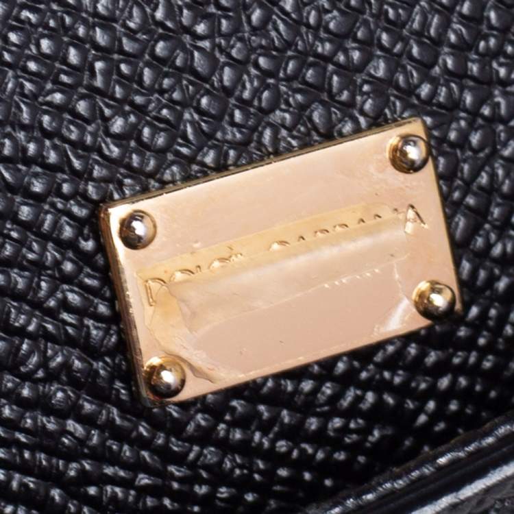 Pre Owned Dolce & Gabbana Black Leather Medium Miss Sicily Top Handle Bag