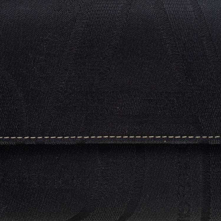 Pre Owned Dolce & Gabbana Black Jacquard Flap Continental Wallet